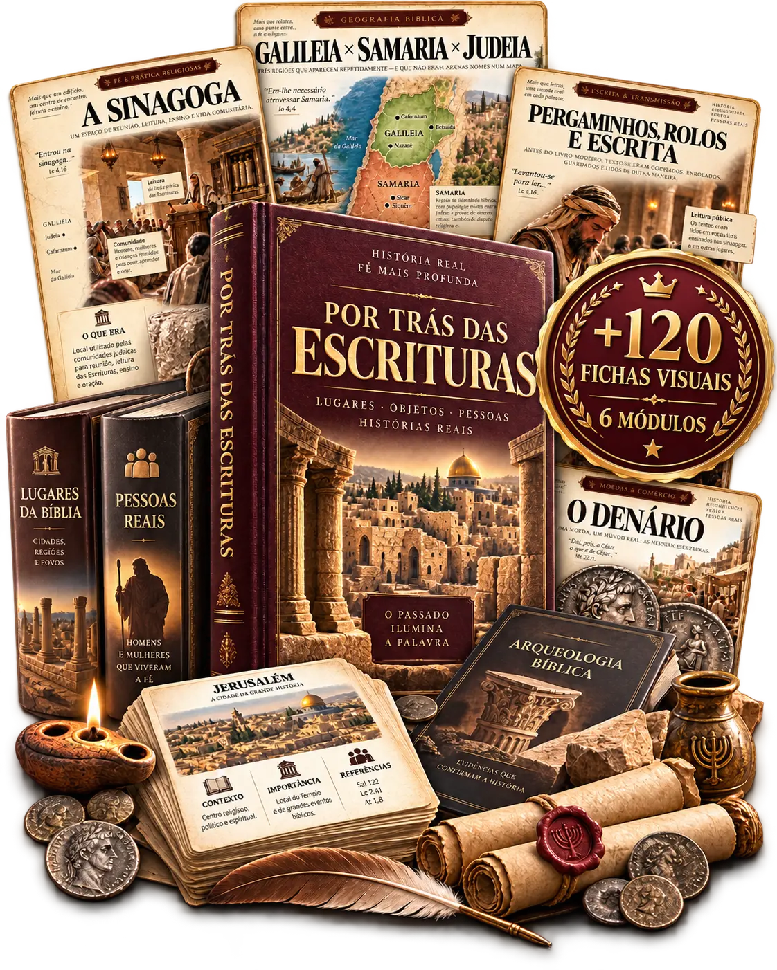 Coleção completa Por Trás das Escrituras com livro e fichas visuais